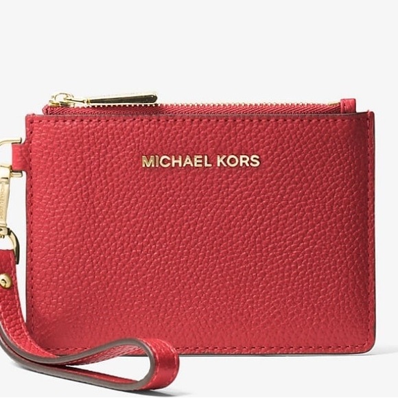 Michael Kors Leather Coin Purse Wallet in Lacquer Red in Gift Box NIB - Picture 1 of 6